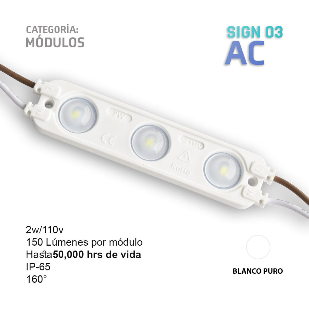 Módulo LED 110v directo Sign 03 AC - Signalux